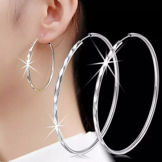 Silver Exaggerated Large Circle Earrings - BossBabe401
